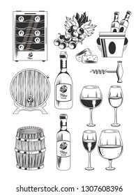 Winery and wine icons