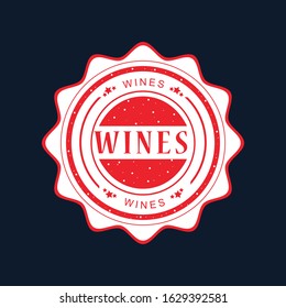 wines red round grunge vintage ribbon stamp