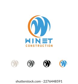 Winet construction company logo design