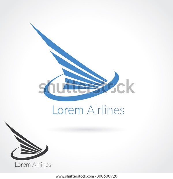 航空会社 航空便 航空会社のロゴ またはエンブレム用の翼抽象的ロゴテンプレート のベクター画像素材 ロイヤリティフリー