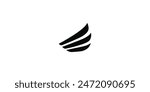 Wing abstract minimal style brand logo 