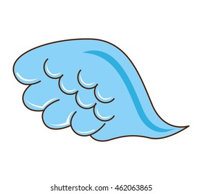 wing angel blue icon graphic isolated vector