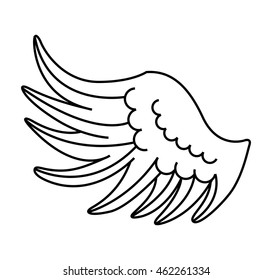 wing angel drawn icon graphic isolated vector