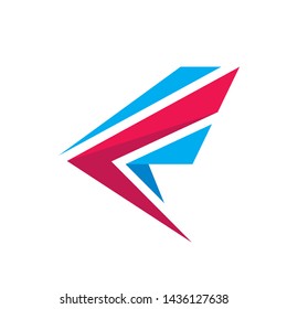 Wing arrow business logo design. Strategy sign. Delivery symbol. 