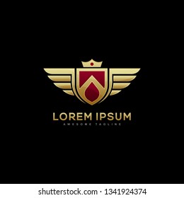 Wing Badge Concept illustration vector template. Suitable for Creative Industry, Multimedia, entertainment, Educations, Shop, and any related business
