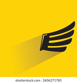 wing badge icon with shadow yellow background