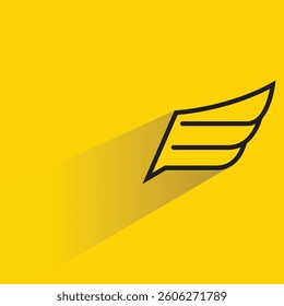 wing badge icon with shadow yellow background