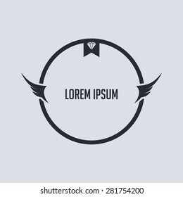 wing badge theme with diamond