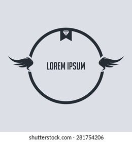 wing badge theme with diamond