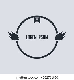 wing badge theme with diamond