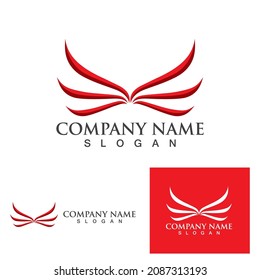 wing bird falcon logo and symbol vector

