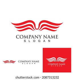 wing bird falcon logo and symbol vector
