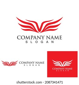 wing bird falcon logo and symbol vector

