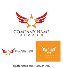 wing bird falcon logo and symbol vector
