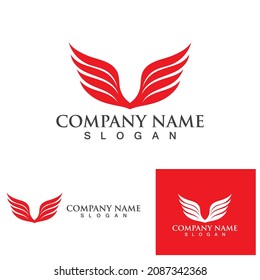 wing bird falcon logo and symbol vector
