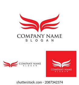 wing bird falcon logo and symbol vector
