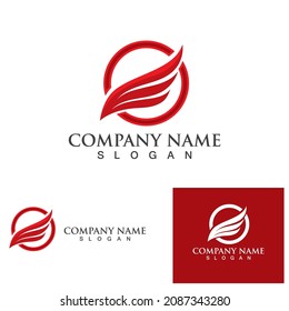 wing bird falcon logo and symbol vector
