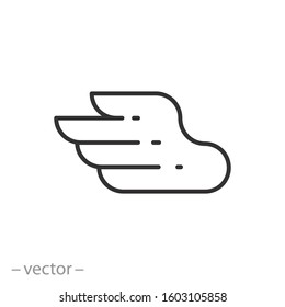 wing bird icon, heraldic eagle, label, freedom logo, thin line web symbol on white background - editable stroke vector illustration eps10