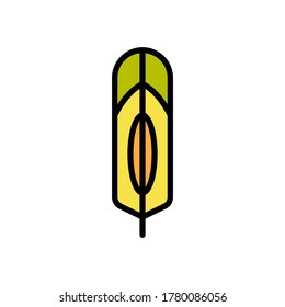 Icono de pájaro ala. Color simple con elementos de vector de contorno de iconos de plumas para ui y ux, sitio web o aplicación móvil