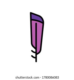 Icono de pájaro ala. Color simple con elementos de vector de contorno de iconos de plumas para ui y ux, sitio web o aplicación móvil