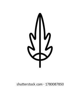 Icono de pájaro ala. Línea simple, contorno de elementos vectoriales de iconos de plumas para ui y ux, sitio web o aplicación móvil