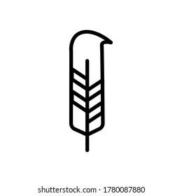 Icono de pájaro ala. Línea simple, contorno de elementos vectoriales de iconos de plumas para ui y ux, sitio web o aplicación móvil