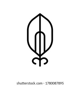 Vogelsymbol. Einfache Linie, Umrisslinien, Vektorelemente von Feder-Symbolen für i und ux, Website oder mobile Anwendungen