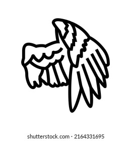 wing bird line icon vector. wing bird sign. isolated contour symbol black illustration