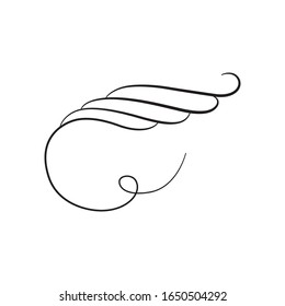 Wing of a bird. Linear flat icon isolated on white background.