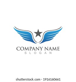 Wing bird logo falcon vector