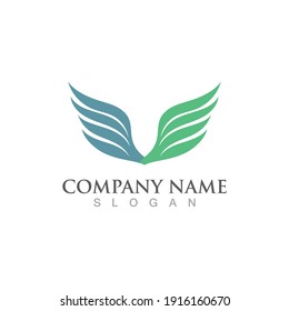 Wing bird logo falcon vector