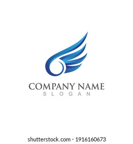 Wing bird logo falcon vector