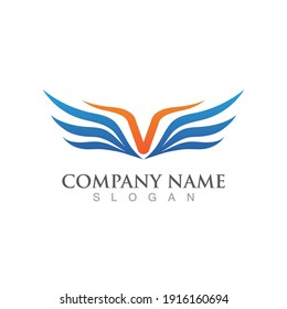 Wing bird logo falcon vector