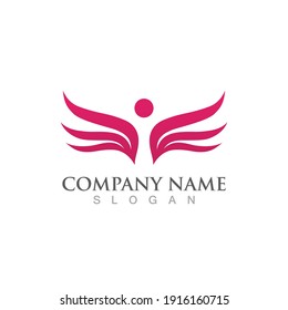 Wing bird logo falcon vector