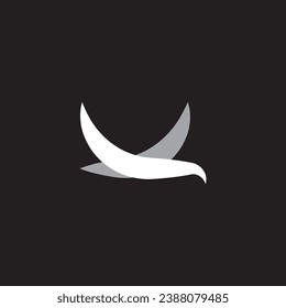 wing bird logo simple icon design.