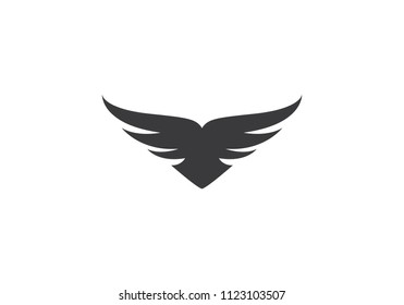 Wing bird Logo Template vector icon design