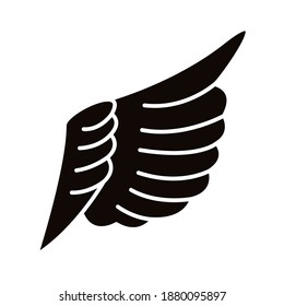 wing bird open silhouette style vector illustration design