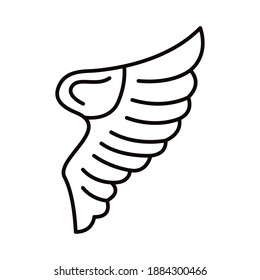 wing bird open style line icon vector illustration design