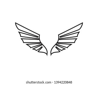 Wing black Logo Template vector illustration design