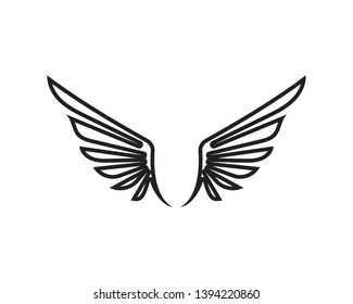 Wing black Logo Template vector illustration design