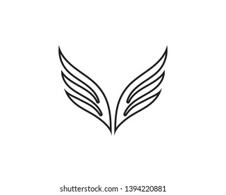 Wing black Logo Template vector illustration design
