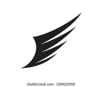 Wing Black Logo Template Vector Illustration Stock Vector (Royalty Free ...