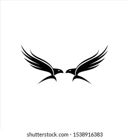 Wing black Logo Template vector illustration design