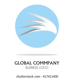 Wing blue airline airplane logo element vector design symbol shape icon template business abstract company fly