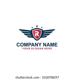 wing blue R logo vector