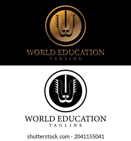 Wing, book and pen logo design for education company