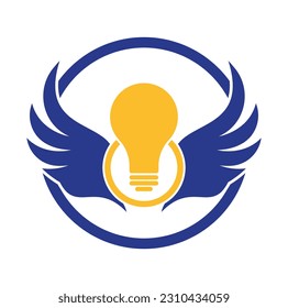 Wing bulb logo design icon vector.