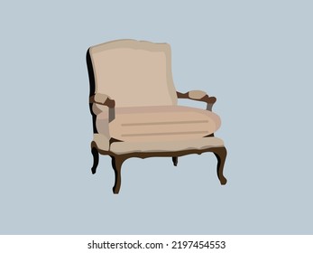 wing chair couch art vector