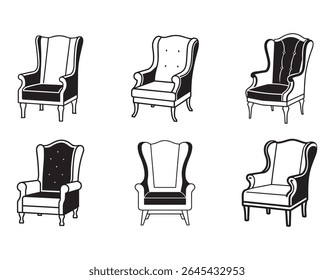 wing  chair icon silhouette vector illustration