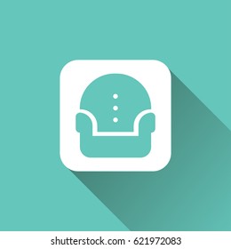 Wing chair icon. for sit